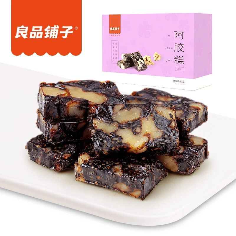 良品铺子【阿胶糕】原味 核桃黑芝麻 (15块装) 80g